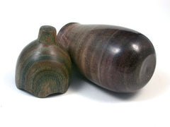 LV-1516 Blue Mahoe & Verawood Eggplant Threaded Trinket Box, Toothpick Holder, Jewelry Box-SCREW CAP