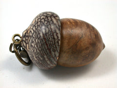 LV-1507 Velvet Tamarind Burl & Betel Nut Acorn Key Fob, Pill, Cash Stash, Cremation Jewelry-SCREW CAP