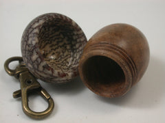 LV-1507 Velvet Tamarind Burl & Betel Nut Acorn Key Fob, Pill, Cash Stash, Cremation Jewelry-SCREW CAP