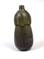 LV-1516 Blue Mahoe & Verawood Eggplant Threaded Trinket Box, Toothpick Holder, Jewelry Box-SCREW CAP