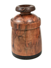 LV-0384 Spalted Photinia & Wenge Wood Turned Lidded Box, Jewelry Box-NICE