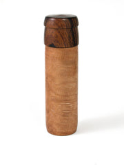 LV-1526 Madrone Burl & Desert Ironwood Pill, Snuff Box, Toothpick Holder, Needle Case-SCREW CAP