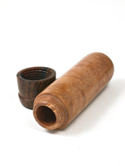 LV-1526 Madrone Burl & Desert Ironwood Pill, Snuff Box, Toothpick Holder, Needle Case-SCREW CAP