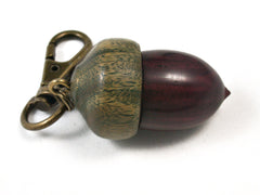 LV-1529 Bois de Rose & Verawood Acorn Key Fob, Pill Holder, Memorial Pendant-SCREW CAP