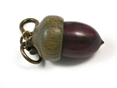 LV-1529 Bois de Rose & Verawood Acorn Key Fob, Pill Holder, Memorial Pendant-SCREW CAP