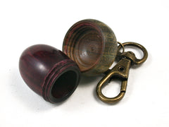 LV-1529 Bois de Rose & Verawood Acorn Key Fob, Pill Holder, Memorial Pendant-SCREW CAP