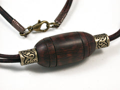 LV-1532 Snakewood Pendant Necklace, Secret Compartment, Cremation Jewelry -SCREW CAP