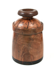 LV-0384  Spalted Photinia & Wenge Wood Turned Lidded Box, Jewelry Box-NICE