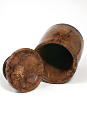 LV-0384 Spalted Photinia & Wenge Wood Turned Lidded Box, Jewelry Box-NICE