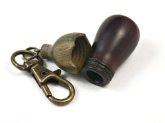 LV-1522 Bois de Rose & Verawood Eggplant Charm, Secret Compartment, Memmorial Pendant-SCREW CAP