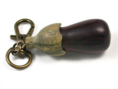 LV-1522 Bois de Rose & Verawood Eggplant Charm, Secret Compartment, Memmorial Pendant-SCREW CAP