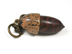 LV-1530 Snakewood & Palm Nut Acorn Key Fob, Pill Holder, Memmorial Pendant-SCREW CAP