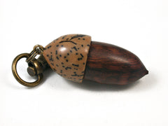 LV-1530  Snakewood & Palm Nut Acorn Key Fob, Pill Holder, Memmorial Pendant-SCREW CAP