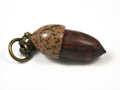 LV-1530 Snakewood & Palm Nut Acorn Key Fob, Pill Holder, Memmorial Pendant-SCREW CAP