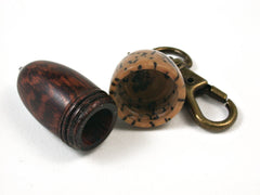 LV-1530 Snakewood & Palm Nut Acorn Key Fob, Pill Holder, Memmorial Pendant-SCREW CAP