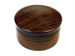 Reserved for Linda LV-1564 Brazilwood & Brazilian Rosewood Flat Pill Box, Snuff Box, Ring Holder, Trinket Box-SCREW CAP