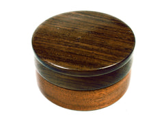 Reserved for Linda LV-1564 Brazilwood & Brazilian Rosewood Flat Pill Box, Snuff Box, Ring Holder, Trinket Box-SCREW CAP