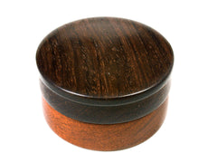 Reserved for Linda LV-1564 Brazilwood & Brazilian Rosewood Flat Pill Box, Snuff Box, Ring Holder, Trinket Box-SCREW CAP