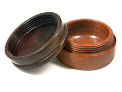 Reserved for Linda LV-1564 Brazilwood & Brazilian Rosewood Flat Pill Box, Snuff Box, Ring Holder, Trinket Box-SCREW CAP