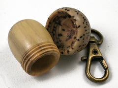 LV-1561 Boxwood and Yolillo Palm Nut Acorn Key Fob, Pill Holder, Memorial Pendant-SCREW CAP