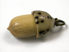 LV-1562 Boxwood  and  Raphia Palm Nut Acorn Key Fob, Pill Holder, Memorial Pendant-SCREW CAP