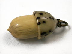 LV-1562 Boxwood and Raphia Palm Nut Acorn Key Fob, Pill Holder, Memorial Pendant-SCREW CAP