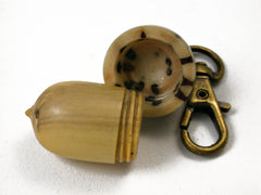 LV-1562 Boxwood and Raphia Palm Nut Acorn Key Fob, Pill Holder, Memorial Pendant-SCREW CAP