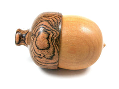 LV-1566 Quillabordon & Bocote Hand Turned Acorn Trinket Box, Keepsakes, Jewelry Box-SCREW CAP