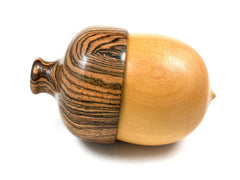 LV-1566 Quillabordon & Bocote Hand Turned Acorn Trinket Box, Keepsakes, Jewelry Box-SCREW CAP