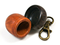 LV-1567 Sappanwood & Burmese Blackwood Acorn Key Fob, Pill Holder, Memorial Pendant-SCREW CAP