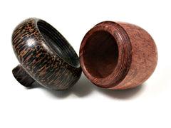 LV-1571 Redwood Burl & Black Palm Acorn Trinket Box, Keepsakes, Jewelry Box-SCREW CAP