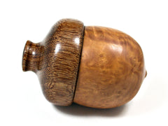 LV-1573 Brown Mallee & Brownheart Wooden Acorn Trinket Box, Keepsakes, Jewelry Box-SCREW CAP