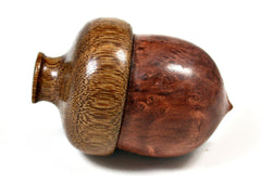 LV-1574 Redwood Burl & Brownheart Wooden Acorn Trinket Box, Keepsakes, Jewelry Box-SCREW CAP