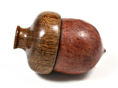 LV-1574 Redwood Burl & Brownheart Wooden Acorn Trinket Box, Keepsakes, Jewelry Box-SCREW CAP