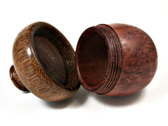 LV-1574 Redwood Burl & Brownheart Wooden Acorn Trinket Box, Keepsakes, Jewelry Box-SCREW CAP