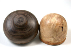 LV-1580 Port Orford Cedar Burl & Black Walnut Acorn Trinket Box, Keepsakes, Jewelry Box-SCREW CAP