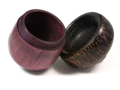 LV-1581 Purpleheart & Black Palm Wooden Acorn Trinket Box, Keepsakes, Jewelry Box-SCREW CAP