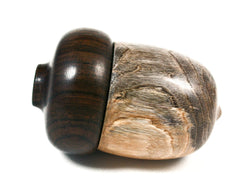 LV-1583 Black Mangrove & Mun Ebony Wooden Acorn Trinket Box, Keepsakes, Jewelry Box-SCREW CAP