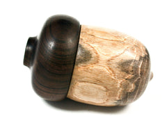 LV-1583 Black Mangrove & Mun Ebony Wooden Acorn Trinket Box, Keepsakes, Jewelry Box-SCREW CAP