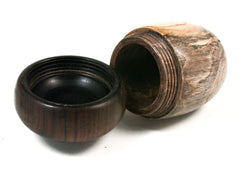 LV-1583  Black Mangrove & Mun Ebony Wooden Acorn Trinket Box, Keepsakes, Jewelry Box-SCREW CAP