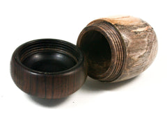 LV-1583 Black Mangrove & Mun Ebony Wooden Acorn Trinket Box, Keepsakes, Jewelry Box-SCREW CAP