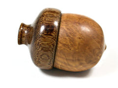 LV-1573 Brown Mallee & Brownheart Wooden Acorn Trinket Box, Keepsakes, Jewelry Box-SCREW CAP