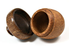 LV-1573 Brown Mallee & Brownheart Wooden Acorn Trinket Box, Keepsakes, Jewelry Box-SCREW CAP