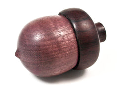 LV-1576 Purpleheart & East Indian Rosewood Acorn Trinket Box, Keepsakes, Jewelry Box-SCREW CAP