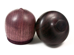 LV-1576 Purpleheart & East Indian Rosewood Acorn Trinket Box, Keepsakes, Jewelry Box-SCREW CAP
