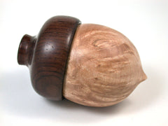 LV-1577 Dogwood Burl & Brazilian Rosewood Acorn Trinket Box, Keepsakes, Jewelry Box-SCREW CAP