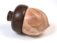 LV-1577 Dogwood Burl & Brazilian Rosewood Acorn Trinket Box, Keepsakes, Jewelry Box-SCREW CAP