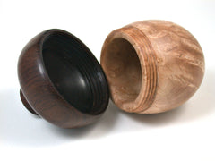 LV-1577 Dogwood Burl & Brazilian Rosewood Acorn Trinket Box, Keepsakes, Jewelry Box-SCREW CAP