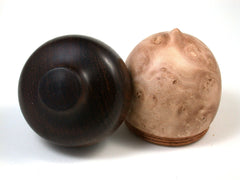 LV-1577 Dogwood Burl & Brazilian Rosewood Acorn Trinket Box, Keepsakes, Jewelry Box-SCREW CAP