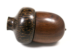 LV-1578 Brazilian Rosewood & Black Palm Acorn Trinket Box, Keepsakes, Jewelry Box-SCREW CAP